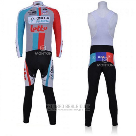 2011 Fahrradbekleidung Omega Pharma Lotto Trikot Langarm und Tragerhose Beige Trikot Kurzarm und Tragerhose